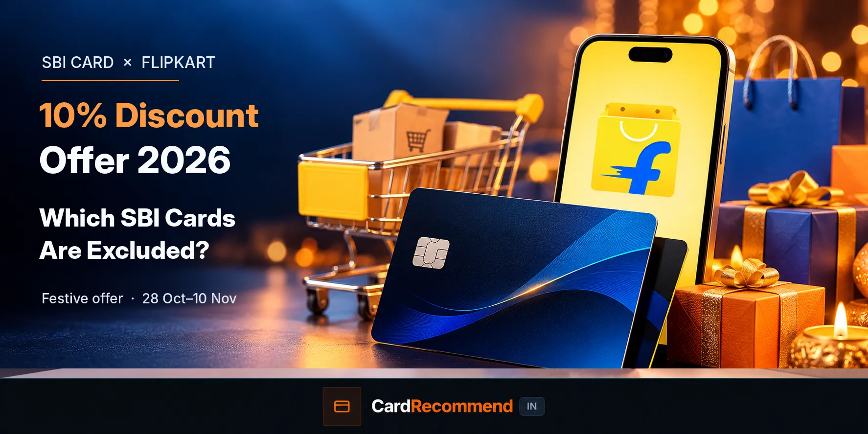 SBI Card Flipkart Festive 10% instant discount offer announcement and card exclusions